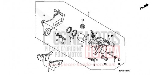 ETRIER DE FREIN ARRIERE XL125V7 de 2007